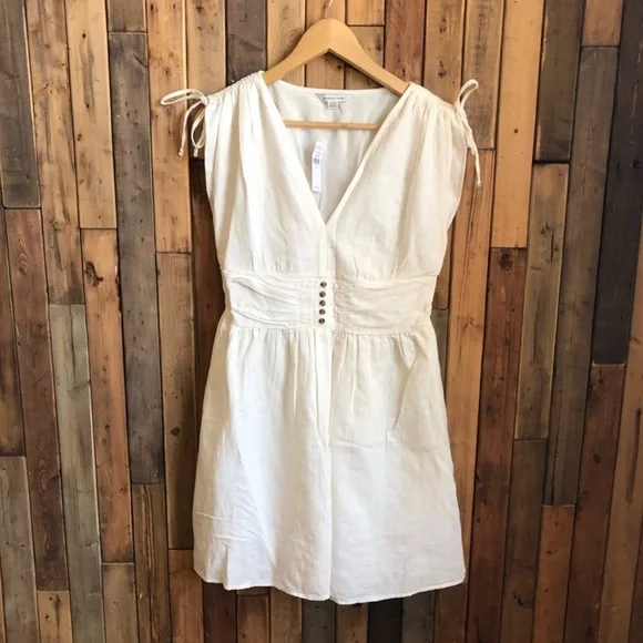 American Eagle Linen Mini Dress | Color: Cream | Size: M | Giannamamaaa's Closet American Eagle Linen Mini Dress | Color: Cream | Size: M | Giannamamaaa's Closet